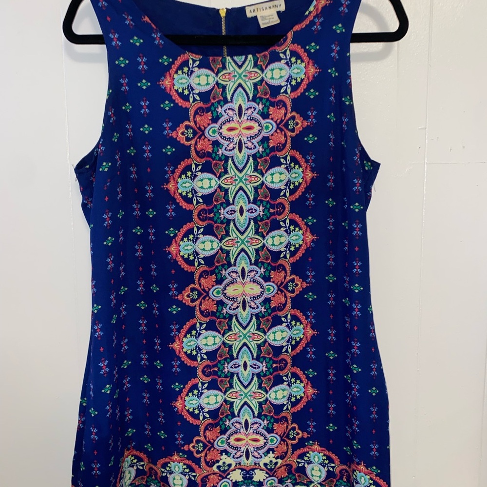 Artisan NY Blue and Multicolor Midi Dress